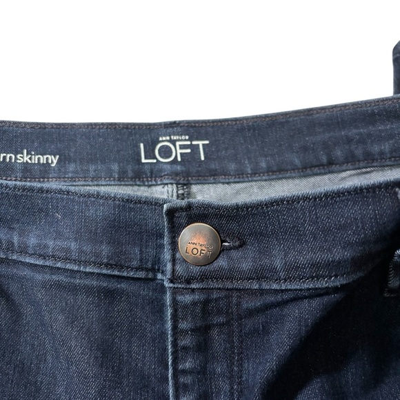 Loft Modern Skinny Dark Blue Jeans Women's Size 32/14 - Picture 10 of 15